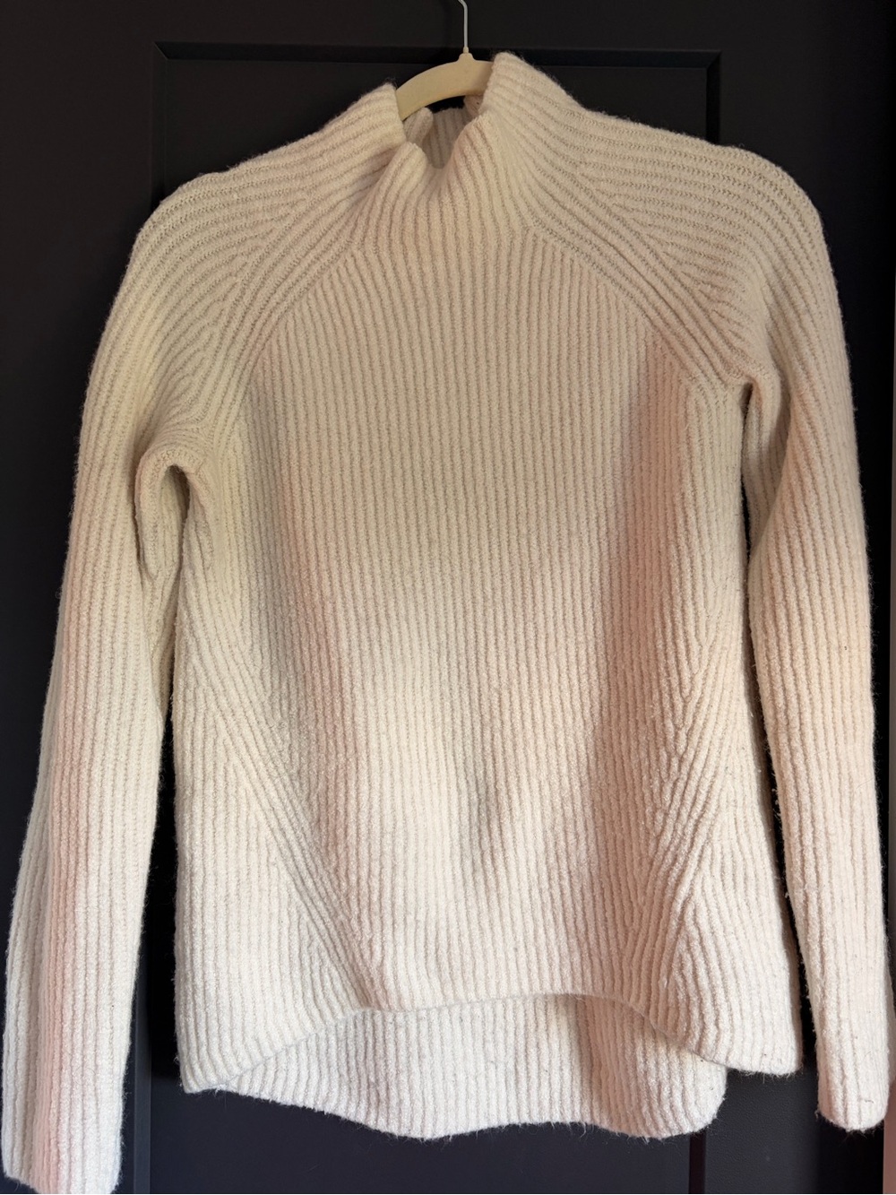 Madewell Women’s Size S Cozy Cream Ribbed Mock-Neck Sweater